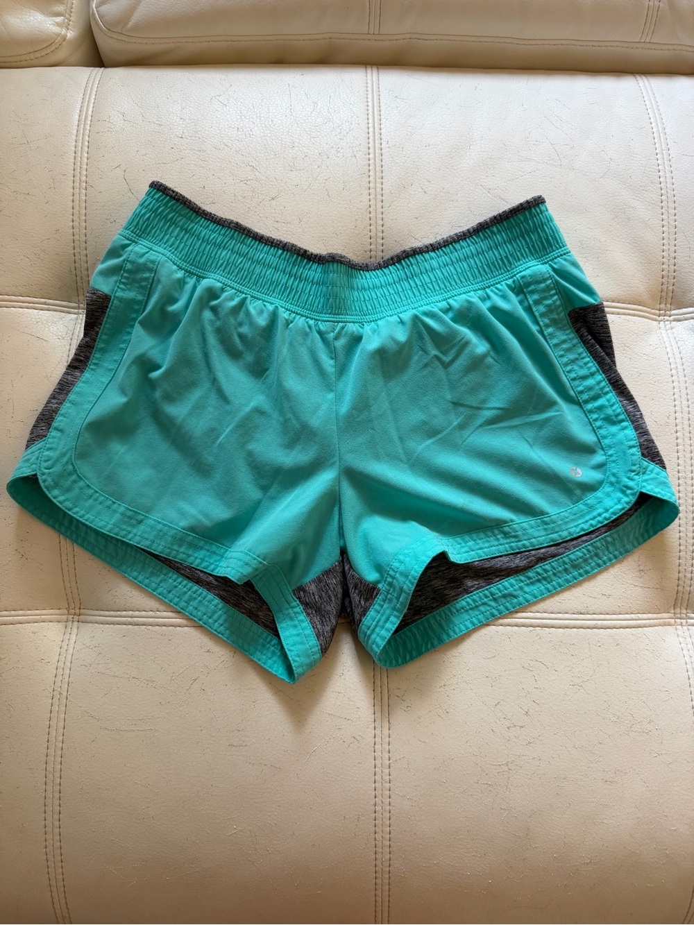 Xersion Teal Athletic Shorts with Gray Trim